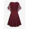 ROSE GAL Women Plus Size Cocktail Party Sparkly Bridesmaid Wedding Guest Semi Formal Dress(Red)