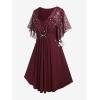 ROSE GAL Women Plus Size Cocktail Party Sparkly Bridesmaid Wedding Guest Semi Formal Dress(Red)