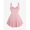 ROSE GAL Women Plus Size Flowy Summer Mesh Babydoll Tank Top(Pink_1)