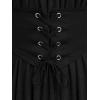ROSE GAL Women Plus Size Gothic Off The Shoulder Top Medieval Renaissance Corset Shirt Top(Black_1)
