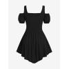 ROSE GAL Women Plus Size Gothic Off The Shoulder Top Medieval Renaissance Corset Shirt Top(Black_1)