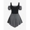 ROSE GAL Women Plus Size Gothic Off The Shoulder Top Medieval Renaissance Corset Shirt Top(Gray_1)