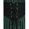 ROSE GAL Women Plus Size Gothic Off The Shoulder Top Medieval Renaissance Corset Shirt Top(Green_1)