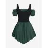ROSE GAL Women Plus Size Gothic Off The Shoulder Top Medieval Renaissance Corset Shirt Top(Green_1)