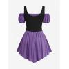 ROSE GAL Women Plus Size Gothic Off The Shoulder Top Medieval Renaissance Corset Shirt Top(Purple_2)