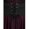 ROSE GAL Women Plus Size Gothic Off The Shoulder Top Medieval Renaissance Corset Shirt Top(Red_2)
