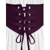 ROSE GAL Women Plus Size Gothic Off The Shoulder Top Medieval Renaissance Corset Shirt Top(White_1)