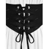 ROSE GAL Women Plus Size Gothic Off The Shoulder Top Medieval Renaissance Corset Shirt Top(White_5)