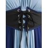 ROSE GAL Women Plus Size Medieval Renaissance Costume Dress(Blue_1)