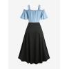 ROSE GAL Women Plus Size Medieval Renaissance Costume Dress(Blue_1)