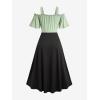 ROSE GAL Women Plus Size Medieval Renaissance Costume Dress(Green_1)
