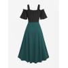 ROSE GAL Women Plus Size Medieval Renaissance Costume Dress(Green_4)