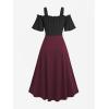 ROSE GAL Women Plus Size Medieval Renaissance Costume Dress(Red_1)