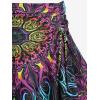 ROSE GAL Women Plus Size Tribal Mandala Print Bikini Two Piece Swimsuit with Skirt Tummy Control Bathing Suit(Purple)