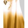 ROSE GAL Womens Plus Size Curve Ombre Color Floral Print Crisscross Modest Tankini Swimsuit Set(Yellow_2)