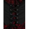 ROSE GAL Womens Plus Size Gothic Bell Sleeve Skull Lace Handkerchief Tee(Black_15)