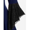 ROSE GAL Womens Plus Size Gothic Bell Sleeve Skull Lace Handkerchief Tee(Blue_1)