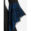 ROSE GAL Womens Plus Size Gothic Bell Sleeve Skull Lace Handkerchief Tee(Blue_2)