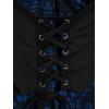 ROSE GAL Womens Plus Size Gothic Bell Sleeve Skull Lace Handkerchief Tee(Blue_2)