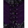 ROSE GAL Womens Plus Size Gothic Bell Sleeve Skull Lace Handkerchief Tee(Concord_100)