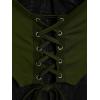 ROSE GAL Womens Plus Size Gothic Bell Sleeve Skull Lace Handkerchief Tee(Green_1)