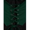 ROSE GAL Womens Plus Size Gothic Bell Sleeve Skull Lace Handkerchief Tee(Green_2)