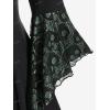ROSE GAL Womens Plus Size Gothic Bell Sleeve Skull Lace Handkerchief Tee(Light Gree_100)