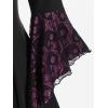 ROSE GAL Womens Plus Size Gothic Bell Sleeve Skull Lace Handkerchief Tee(Pink_1)