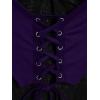 ROSE GAL Womens Plus Size Gothic Bell Sleeve Skull Lace Handkerchief Tee(Purple_1)