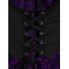 ROSE GAL Womens Plus Size Gothic Bell Sleeve Skull Lace Handkerchief Tee(Purple_100)