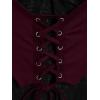 ROSE GAL Womens Plus Size Gothic Bell Sleeve Skull Lace Handkerchief Tee(Red_2)