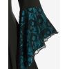 ROSE GAL Womens Plus Size Gothic Bell Sleeve Skull Lace Handkerchief Tee(Sky Blue_100)