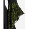 ROSE GAL Womens Plus Size Gothic Bell Sleeve Skull Lace Handkerchief Tee(Yellow_1)