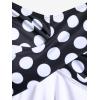 ROSE GAL Womens Plus Size Polka Dot Halter Twist Cinched Ruched Boyshorts Tankini Swimwear(Black_4)