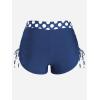 ROSE GAL Womens Plus Size Polka Dot Halter Twist Cinched Ruched Boyshorts Tankini Swimwear(Blue_1)