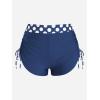 ROSE GAL Womens Plus Size Polka Dot Halter Twist Cinched Ruched Boyshorts Tankini Swimwear(Blue_1)