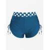 ROSE GAL Womens Plus Size Polka Dot Halter Twist Cinched Ruched Boyshorts Tankini Swimwear(Blue_2)
