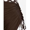 ROSE GAL Womens Plus Size Polka Dot Halter Twist Cinched Ruched Boyshorts Tankini Swimwear(Coffee_1)