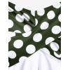 ROSE GAL Womens Plus Size Polka Dot Halter Twist Cinched Ruched Boyshorts Tankini Swimwear(Deep Green_1)