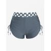 ROSE GAL Womens Plus Size Polka Dot Halter Twist Cinched Ruched Boyshorts Tankini Swimwear(Gray_1)