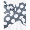 ROSE GAL Womens Plus Size Polka Dot Halter Twist Cinched Ruched Boyshorts Tankini Swimwear(Gray_1)
