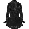 ROSE GAL Womens Plus Size Sheer Lace Button Front Long Sleeve Blouse and Cami Top Twinset(Black)