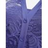 ROSE GAL Womens Plus Size Sheer Lace Button Front Long Sleeve Blouse and Cami Top Twinset(Blue_1)
