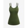 ROSE GAL Womens Plus Size Sheer Lace Button Front Long Sleeve Blouse and Cami Top Twinset(Deep Green)