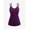 ROSE GAL Womens Plus Size Sheer Lace Button Front Long Sleeve Blouse and Cami Top Twinset(Deep Purple)