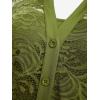 ROSE GAL Womens Plus Size Sheer Lace Button Front Long Sleeve Blouse and Cami Top Twinset(Green_1)