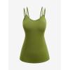 ROSE GAL Womens Plus Size Sheer Lace Button Front Long Sleeve Blouse and Cami Top Twinset(Green_1)