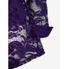 ROSE GAL Womens Plus Size Sheer Lace Button Front Long Sleeve Blouse and Cami Top Twinset(Purple)
