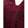 ROSE GAL Womens Plus Size Sheer Lace Button Front Long Sleeve Blouse and Cami Top Twinset(Red)