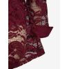 ROSE GAL Womens Plus Size Sheer Lace Button Front Long Sleeve Blouse and Cami Top Twinset(Red)